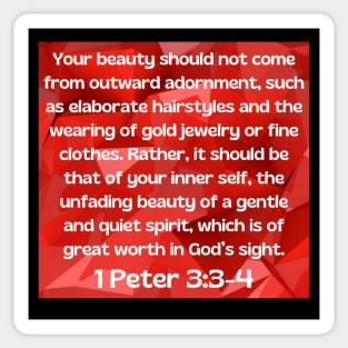 Bible Verse 1 Peter 3:3-4 Sticker